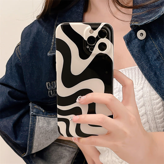 Funda para Celular Diseño Ondulado Blanco y Negro - Image 3