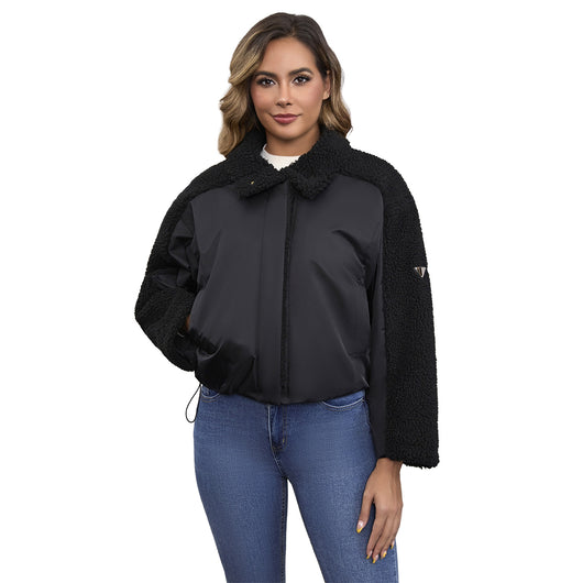 Abrigo de Lana de Cordero Oversized Retro de Manga Larga para Mujer - Image 3