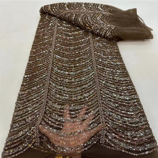 Vestido de Novia con Encaje Bordado, Lentejuelas y Tubo de Perlas Onda - Image 3
