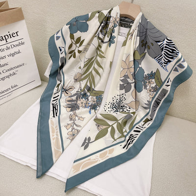 Pañuelo de Seda Estampado Floral 110cm - Image 9