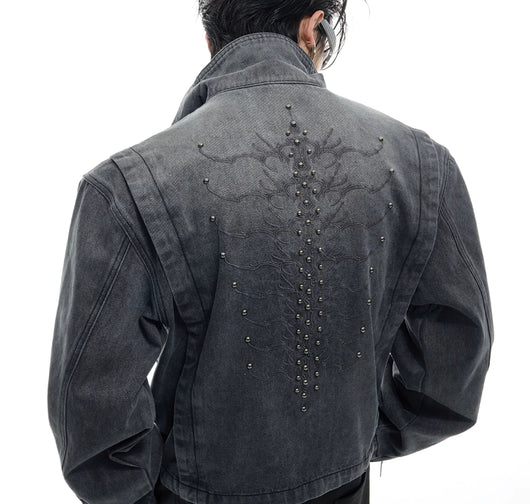 Chaqueta Denim Vintage Lavado Pesado con Remaches Reforzados - Image 6