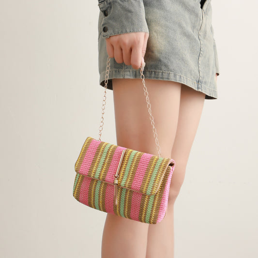 Bolso Bandolera Tejido de Paja Estilo Coreano - Image 2