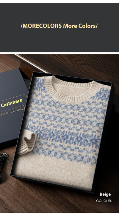 Suéter de Cachemira Jacquard para Hombre - Tejido Grueso y Cálido - Image 11