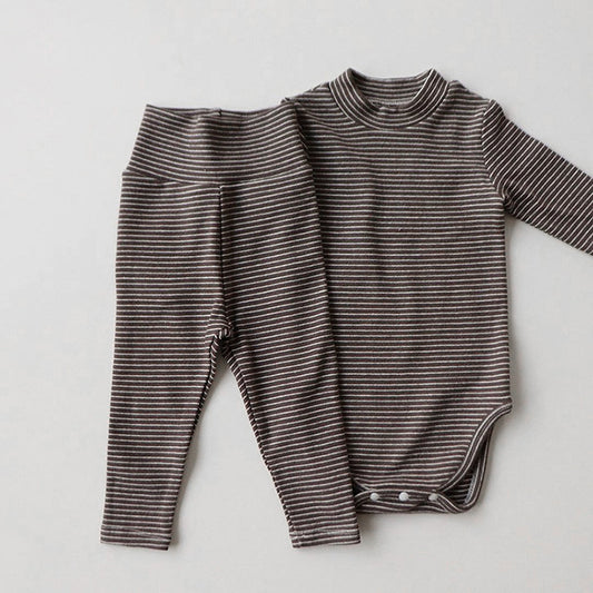 Conjunto de Pantalones Protectores de Cintura Alta para Bebé con Rayas