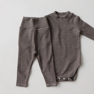 Conjunto de Pantalones Protectores de Cintura Alta para Bebé con Rayas