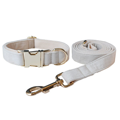 Collar de Terciopelo Blanco para Perros con Hebilla de Aleación - Image 10