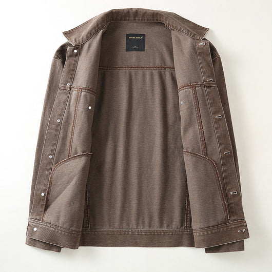 Chaqueta Polo Holgada de Algodón para Hombre - Estilo Urbano Versátil - Image 3