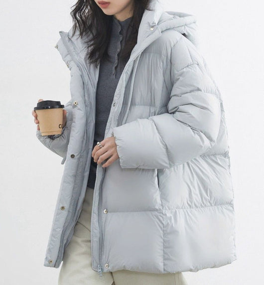 Chaqueta Impermeable con Capucha y Relleno de Plumón de Pato Blanco - Image 7