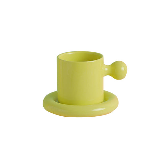 Set de Tazas para Pareja Cerámica Yema de Huevo con Tapa - Image 5