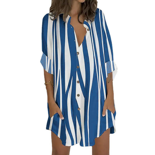 Cardigan Largo Estampado Mujer Botones Suelto - Image 10