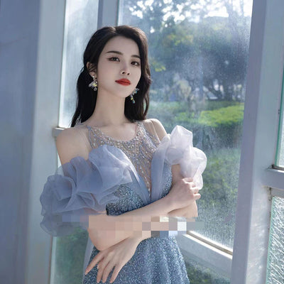 Vestido de Gasa Ligera con Cuentas para Eventos y Banquetes - Image 4