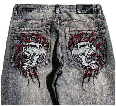 Jeans Anchos Estilo Vintage Desgastado para Hombre - Diseño Workwear Casual - Image 14