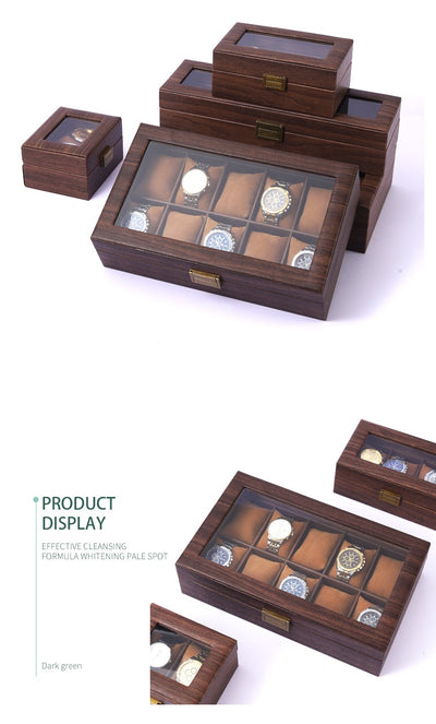 Caja Organizadora de Relojes Retro con Acabado Cuero PU y Diseño Madera - Image 19
