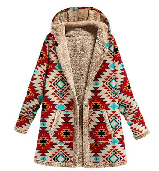 Sudadera Estampada de Algodón y Lino con Capucha - Abrigo Cálido y Suave - Image 3