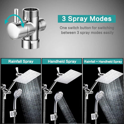 Ducha Manual de Acero Inoxidable con Varilla Extensible y 9 Funciones de Spray - Image 10