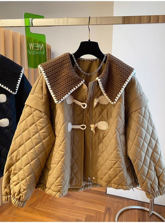 Chaqueta de Punto Suelta con Botones y Detalles Combinados para Mujer - Image 11