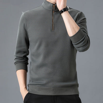 Playera de Cuello Alto con Cierre Medio para Otoño e Invierno - Manga Larga para Hombre - Image 4