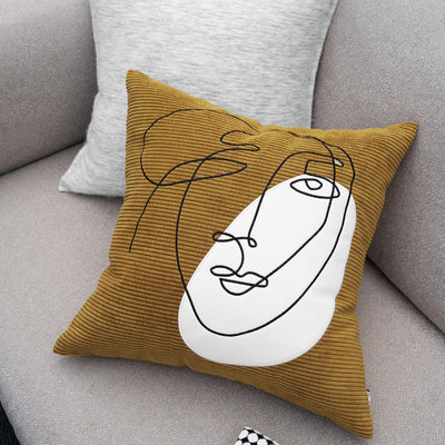 Cojín Decorativo Nórdico en Pana con Bordado Artesanal - Image 3