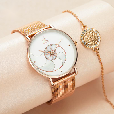 Reloj de Cuarzo para Mujer con Pulsera de Malla - Image 4