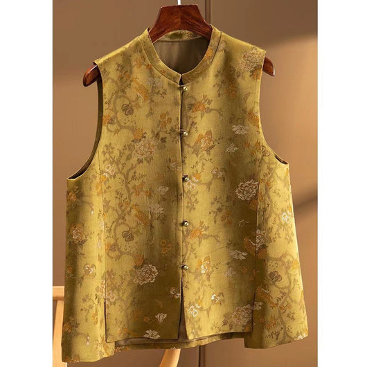 Chaleco de Satén Tejido Estampado Corte A para Mujer Talla Grande - Image 4