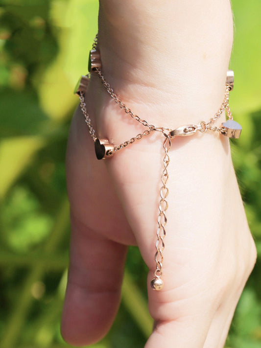 Pulsera de Acero Titanio Corazones Dobles para Mujer y Adolescente - Image 2