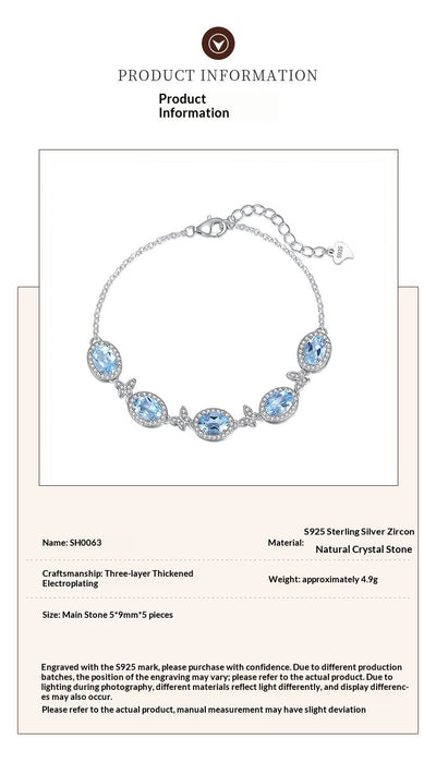 Pulsera de Plata 925 con Cristal Natural y Mariposa Incrustada - Image 15