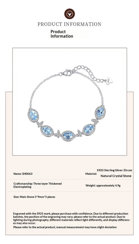 Pulsera de Plata 925 con Cristal Natural y Mariposa Incrustada - Image 15