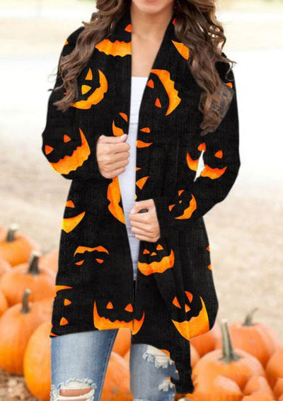 Cardigan Casual con Estampado Digital de Halloween para Mujer - Image 5
