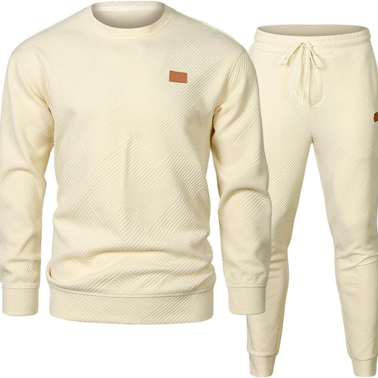 Suéter Tejido Casual Deportivo Cuello Redondo Jacquard Dos Piezas para Hombre - Image 2