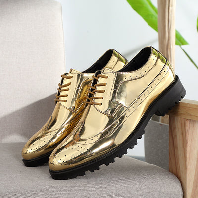 Zapatos de Cuero Dorado y Plateado para Discoteca - Image 8