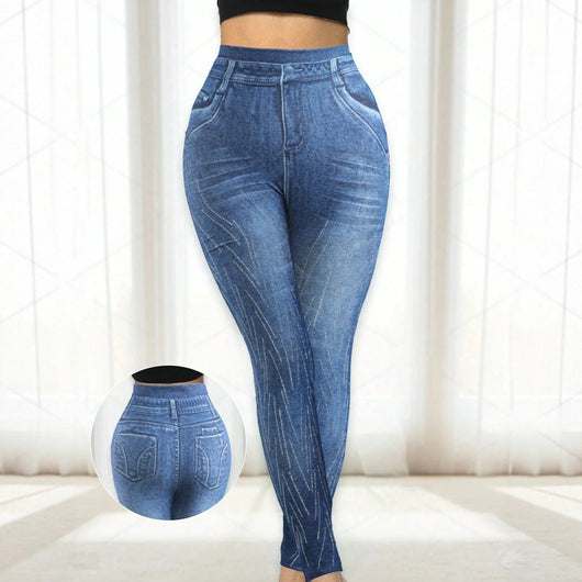 Leggings Estampados Tipo Denim Versátiles y Modernos - Image 3