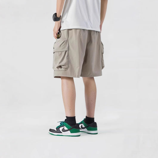 Pantalones Cortos Sueltos Japoneses con Bolsillos Grandes para Hombre - Image 2