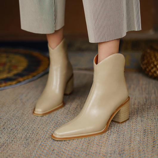Botas Bajas para Mujer con Tacón Grueso