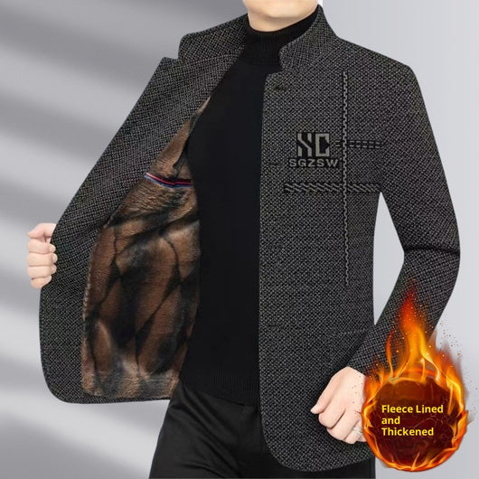 Chaqueta Casual de Lana con Cuello Parado para Hombre - Image 5