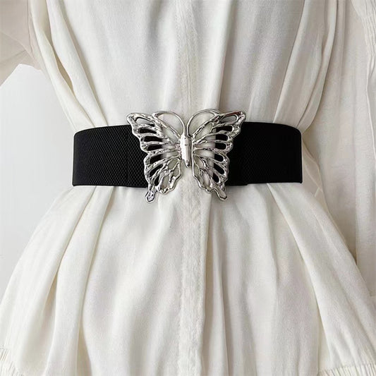 Cinturón Elástico para Mujer con Hebilla Mariposa - Accesorio Decorativo Versátil - Image 2