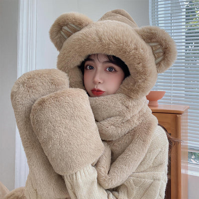 Conjunto Térmico Invierno: Gorro, Bufanda y Guantes Peluche - Image 9