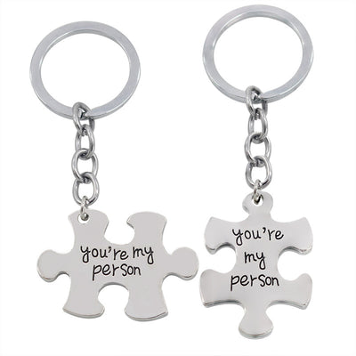 Llavero de Pareja Geométrico - Dije Aleación "Eres Mi Persona" - Image 2