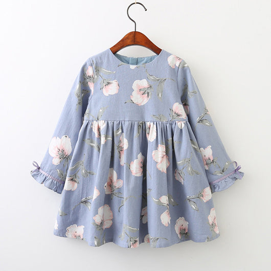 Vestido Infantil Estampado de Manga Larga - Image 11