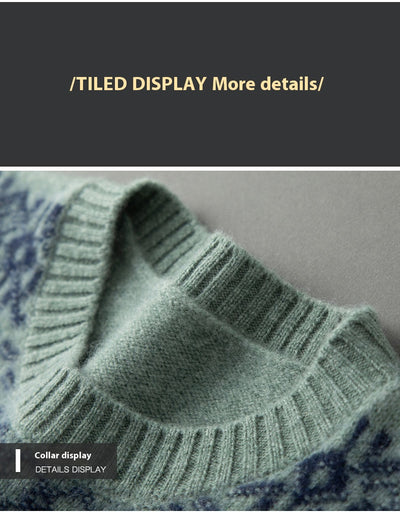 Suéter de Cachemira Jacquard para Hombre - Tejido Grueso y Cálido - Image 21