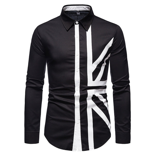 Camisa Vaquera Occidental Manga Larga con Costuras de Diseño para Hombre - Image 5