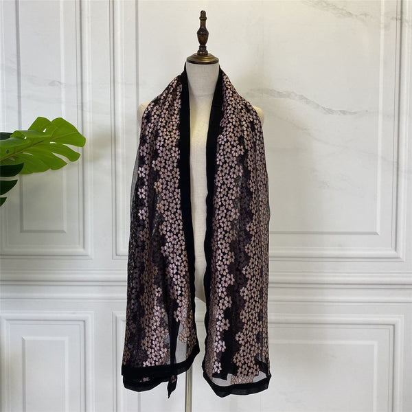 Pañuelo para Cabeza con Bordado Floral para Mujer