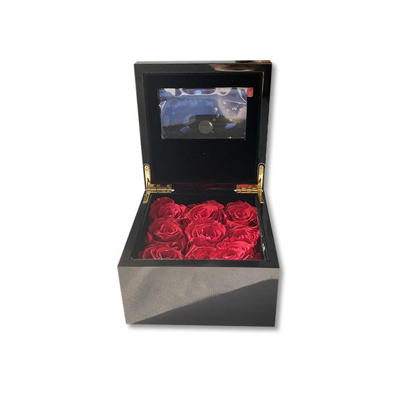 Caja de Flores Preservadas con Pantalla de Video 43" - Diseño Piano y Acabado Artesanal - Image 5