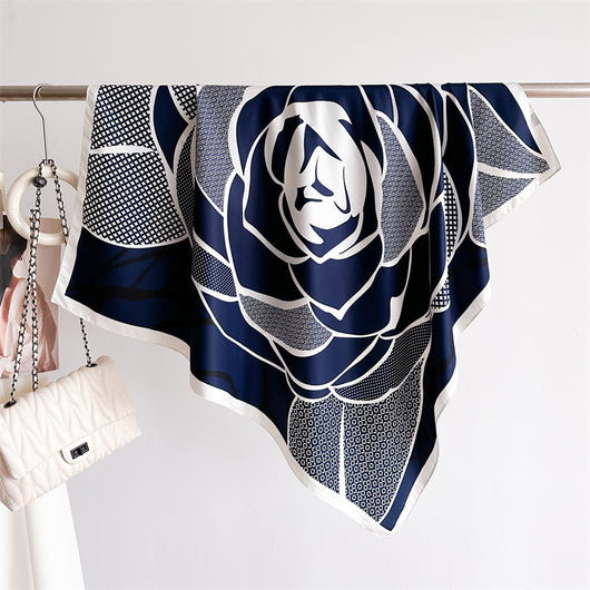 Chal Hijab Protector Solar con Bloques de Color Floral - Image 11