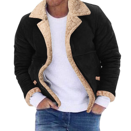 Chaqueta Acolchada para Hombre con Forro de Lana y Pelaje Integrado