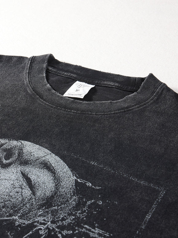 Playera Hip Hop Calavera Negra de Alto Impacto para Hombre
