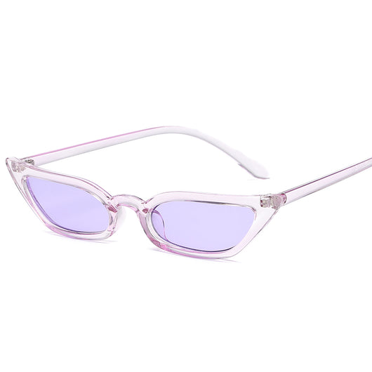 Red small frame cat-eye sunglasses with red tinted lenses on a white background. - Image 4
