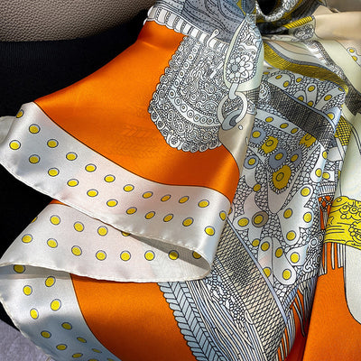 Pañuelo de Seda Satinada Versión Coreana - Bufanda Elegante para Mujer - Image 9