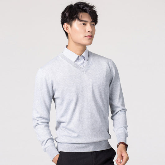 Suéter Holgado de Lana para Hombre - Pullover Casual de Color Sólido - Image 24