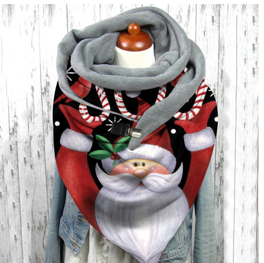 Bufanda de Cachemira Cálida con Estampado Navideño para Mujer - Image 16