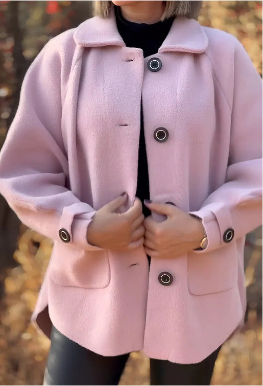 Cardigan Abrigo de Lana para Mujer Corte Holgado Solapas Clásicas - Image 11